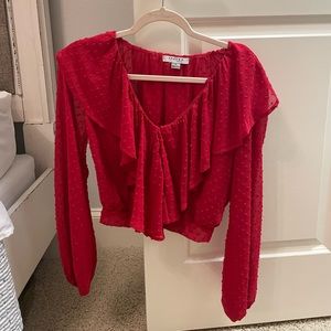 boutique red blouse
